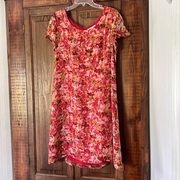 COLDWATER CREEK LINED SUNDRESS SIZE 12P 100% SILK, LINING 100% ACETATE VGUC - Picture 2 of 7